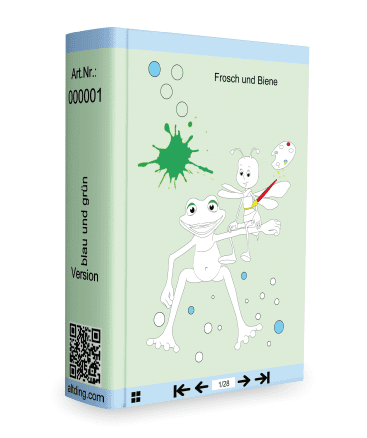 E-Book, Frosch und Biene in blau und grün