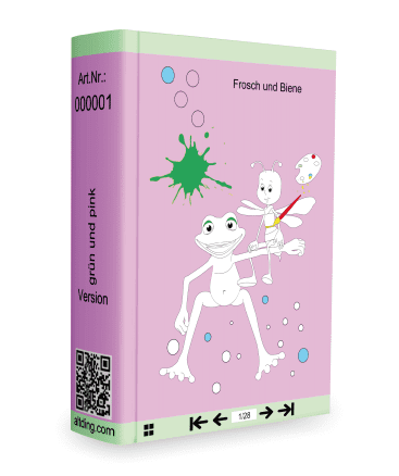 E-Book, Frosch und Biene in grün und pink