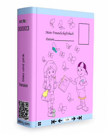 Freundschaftsbuch-blau-pink