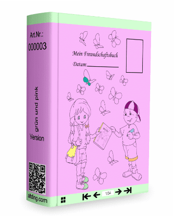 Freundschaftsbuch-gruen-pink