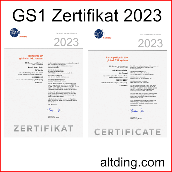 GS1 Zertifikat 2023