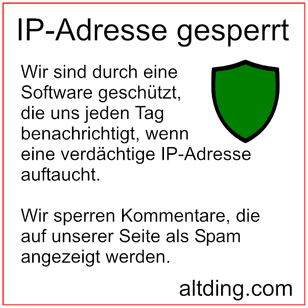 IP-Adressen die auf Altding.com gesperrt sind